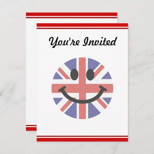 Invitation Drapeau britannique (Devant / Derrière)