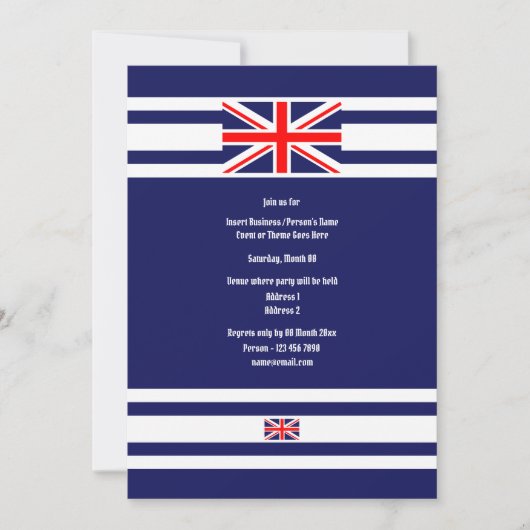 Invitation Drapeau britannique de Union Jack (Devant)