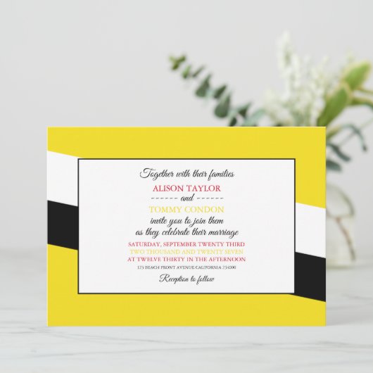 Invitation Drapeau Brunéien, Drapeau du Mariage Brunéi (Debout devant)