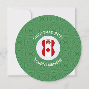 Invitation Drapeau Canadien Ange Noël Personnalisé
