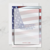 Invitation Drapeau cardiaque américain | Cadre Or | Citoyenne (Dos)