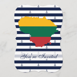 Invitation Drapeau/carte de la Lithuanie sur l'arrière - plan