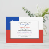 Invitation Drapeau chilien, Drapeau du Chili Mariage (Debout devant)