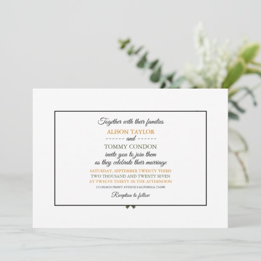 Invitation Drapeau chypriote, Drapeau de Chypre Mariage (Debout devant)