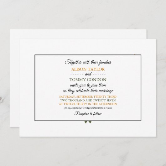 Invitation Drapeau chypriote, Drapeau de Chypre Mariage (Devant / Derrière)