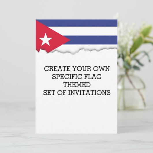 Invitation Drapeau classique de Cuba (Debout devant)
