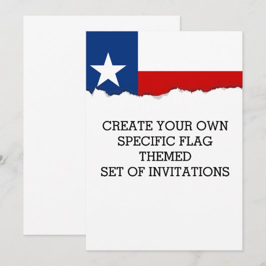 Invitation Drapeau classique d'état du Texas (Devant / Derrière)