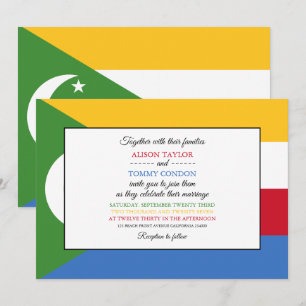 Invitation Drapeau comorien, Drapeau des Comores Mariage
