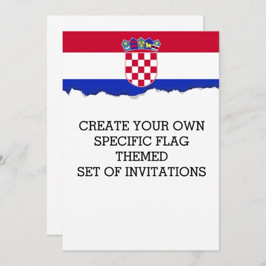 Invitation Drapeau croate (Devant / Derrière)