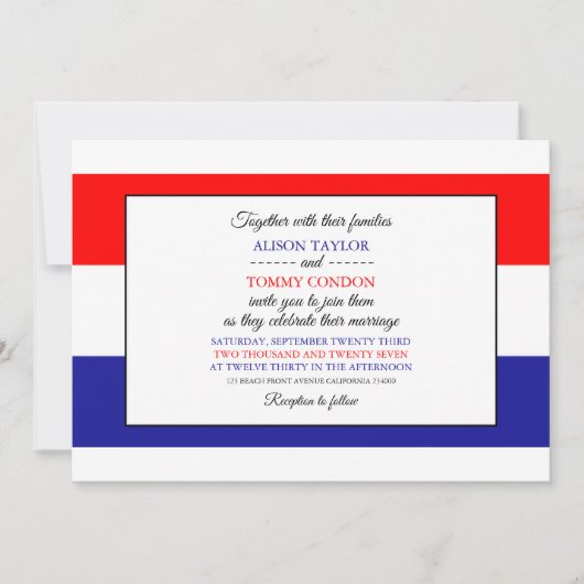 Invitation Drapeau croate, Drapeau de Croatie Mariage (Devant)