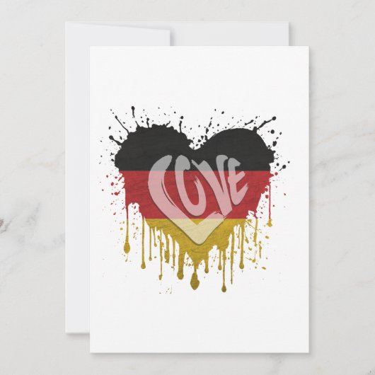 Invitation Drapeau d'Allemagne Amour (Devant)