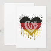Invitation Drapeau d'Allemagne Amour (Devant / Derrière)