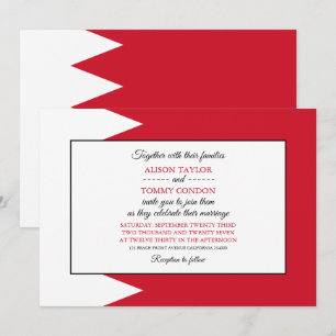 Invitation Drapeau de Bahreïn, Drapeau du Mariage de Bahreïn