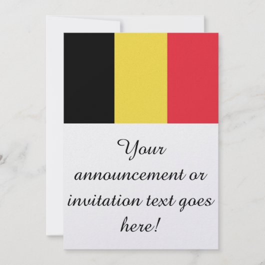Invitation Drapeau de Belgique (Devant)