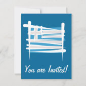 Invitation Drapeau de brosse de la Grèce (Devant)