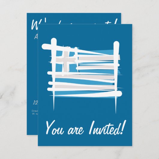 Invitation Drapeau de brosse de la Grèce (Devant / Derrière)