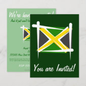 Invitation Drapeau de brosse de la Jamaïque (Devant / Derrière)