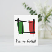 Invitation Drapeau de brosse de l'Italie (Debout devant)