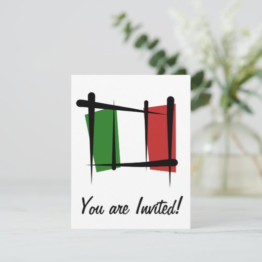 Invitation Drapeau de brosse de l'Italie (Debout devant)