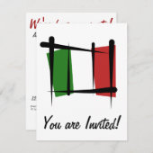 Invitation Drapeau de brosse de l'Italie (Devant / Derrière)