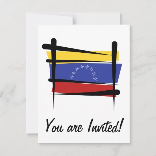 Invitation Drapeau de brosse du Venezuela (Devant)