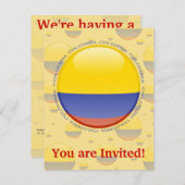 Invitation Drapeau de bulle de la Colombie (Devant / Derrière)