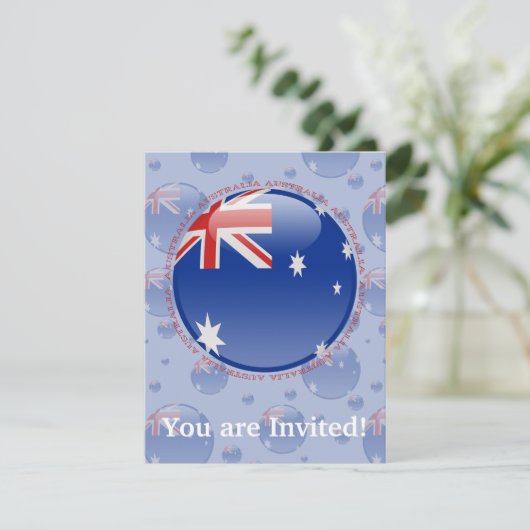 Invitation Drapeau de bulle de l'Australie (Debout devant)