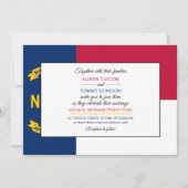 Invitation Drapeau de Caroline du Nord, Mariage de Caroline d (Devant)