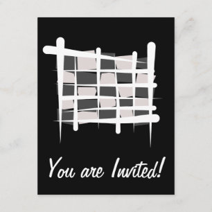 Invitation Drapeau de emballage Checkered de brosse