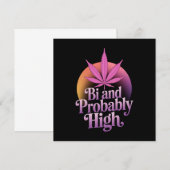Invitation Drapeau de fierté bisexuelle Bi et probablement él (Devant / Derrière)