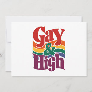 Invitation Drapeau de fierté LGBTQ rétro gay et haut