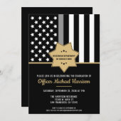 Invitation Drapeau de la fête de graduation de l'agent correc (Devant / Derrière)