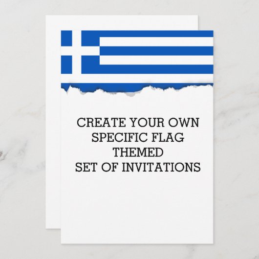 Invitation Drapeau de la Grèce (Devant / Derrière)