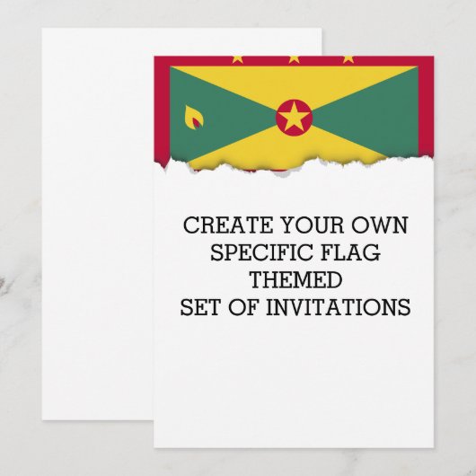 Invitation Drapeau de la Grenade (Devant / Derrière)