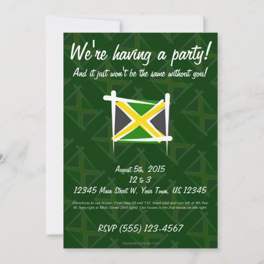 Invitation Drapeau de la Jamaïque (Dos)