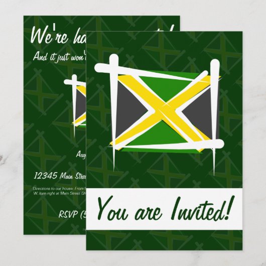 Invitation Drapeau de la Jamaïque (Devant / Derrière)