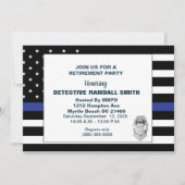 Invitation Drapeau de la ligne bleue du poste de police (Devant)