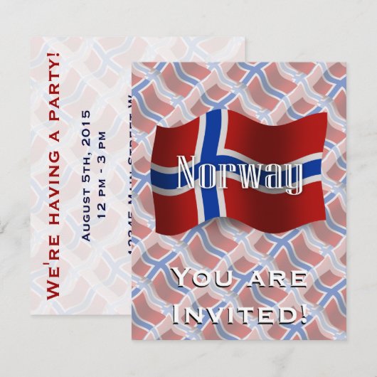 Invitation Drapeau de la Norvège (Devant / Derrière)