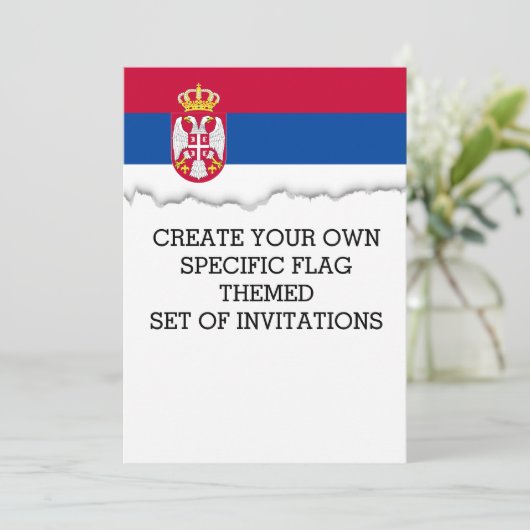 Invitation Drapeau de la Serbie (Debout devant)