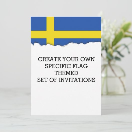 Invitation Drapeau de la Suède (Debout devant)