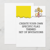 Invitation Drapeau de la ville du Vatican (Devant / Derrière)