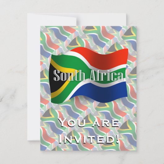 Invitation Drapeau de l'Afrique du Sud (Devant)