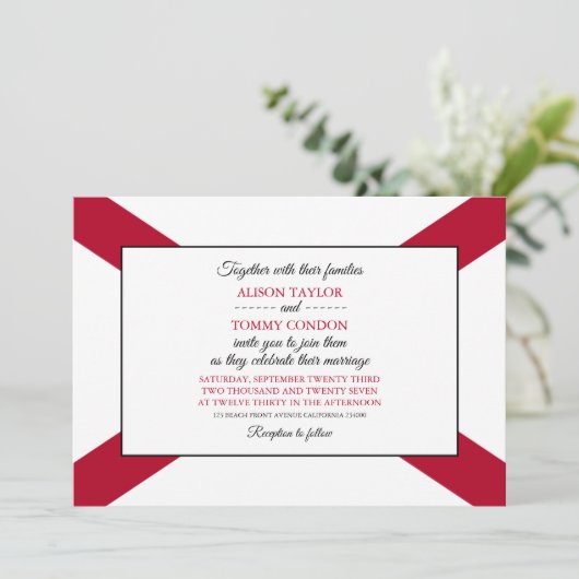 Invitation Drapeau de l'Alabama, Drapeau du Mariage de l'Alab (Debout devant)