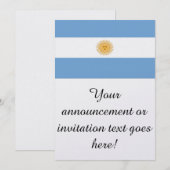 Invitation Drapeau de l'Argentine (Devant / Derrière)