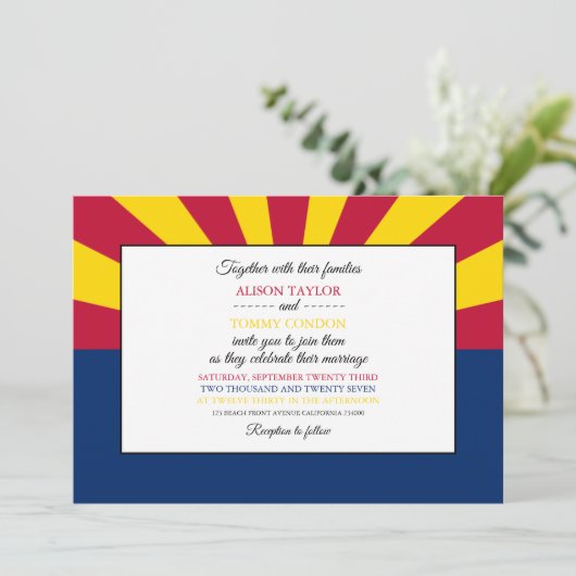 Invitation Drapeau de l'Arizona, Drapeau du Mariage de l'Ariz (Debout devant)