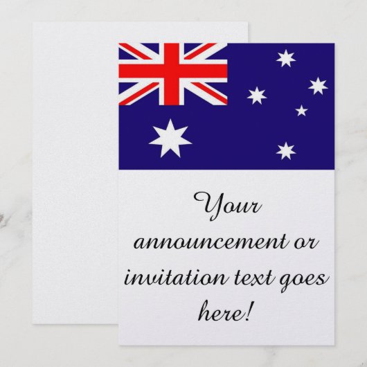 Invitation Drapeau de l'Australie (Devant / Derrière)