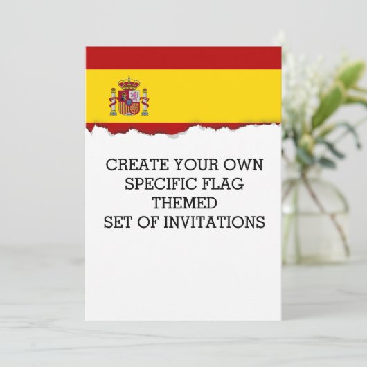 Invitation Drapeau de l'Espagne (Debout devant)