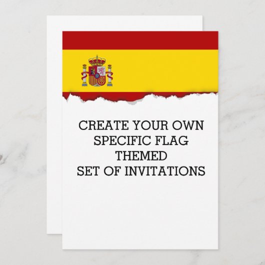 Invitation Drapeau de l'Espagne (Devant / Derrière)