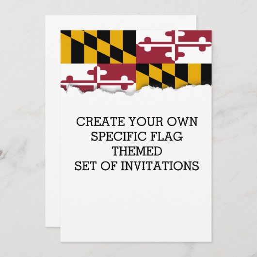 Invitation Drapeau de l'État du Maryland (Devant / Derrière)