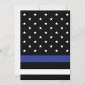 Invitation Drapeau de l'État Ligne bleue Parti de retraite (Dos)